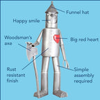 Bits and Pieces Tin Woodsman Tin Man Metal Garden Statue - Whimsical Metal Yard Art Sculptures Tinman Figure - Weather Resistant Sculptures for Porch Patio Yard - 30" Tall Lawn Statues