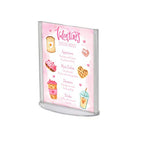 M&T Displays Double Sided Oval Clear Acrylic Leaflet Holder 8.5x11 inch Pocket Desktop Table Stand Desk Organizer Menu Advertising Flyer for Restaurant Hotel Office (10 Pack) - size: 8.5x11