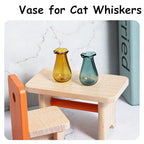 Andibro 2Pcs Cat Whisker Vase, Mini Vases for Flowers Miniature Vase Small Glass Vases Cat Whisker Holder Cat Memorial Gifts for Dog Or Cat Hair Keepsake Micro Landscape DIY Ornament (Green + Yellow)
