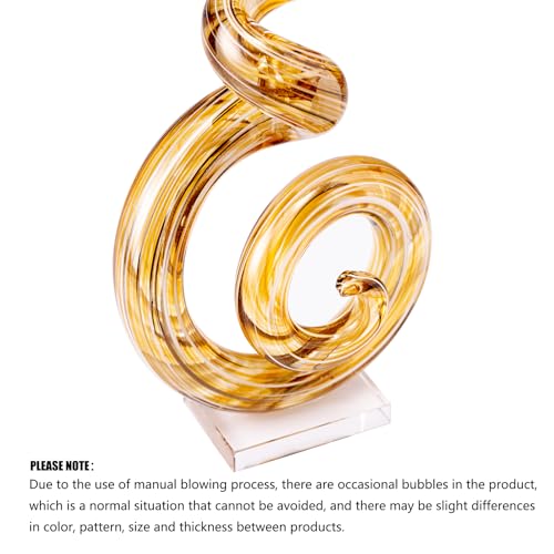 15" Tall Hand-Blown Murano-Style Glass Sculpture Statues Art Ornament Statue Figurines Home Decor Accent Piece Coastal Ocean Nautical Home Decor,Shelf,TV Stand,Tabletop Centerpieces,Wonderful Gift - color: Brown