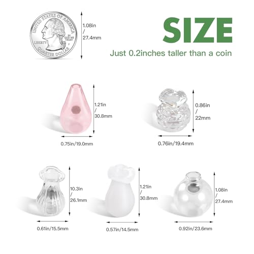 5 Pack Mini Vase Magnets for Fridge, Mini Glass Vase Magnets,3D Tiny Pot Vases Magnet for Kitchen Refrigerator Locker Office Decoration with Artificial Flowers - size: Style B-5pcs