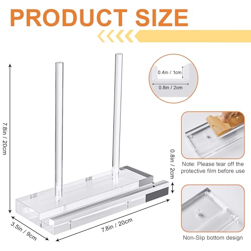 CHEPULA Heavy Acrylic Display Stand, Tabletop Art Display Clear Easel Stand for Books, Plates, Pictures, Frames