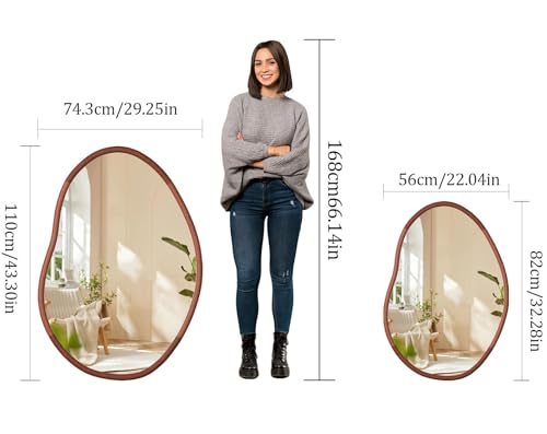 Irregular Wall Mirror Decorative Asymmetrical Mirror Abstract 43x30 inch - size: 43"L x 30"W