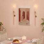 Sziqiqi Wall Candle Holder Gold: Candle Sconces Wall Decor Set of 2 for Dining Room Wall Hanging Candle Sticks Holder for Living Room Fireplace