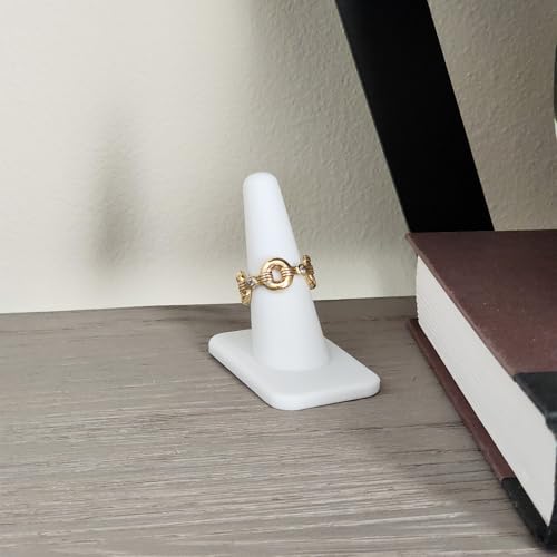 MOOCA 10 Pcs Set Finger Ring Display, Stackable Ring Holder Display Made by Rubber, Jewelry Storage Jewelry Stands for Shows, White Color, 1 3/8 W x 2 1/4 D x 2 1/8 H in - color: 10 pieces, White Rubber
