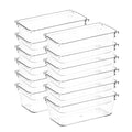12 Pack Drawer Organizer - 3" X 6" Clear Acrylic Storage Bins with Non-Slip Pads, Versatile Desk Tray for Makeup, Jewelry, Kitchen, Bathroom, and Office Organization - size: 3"X 6"
