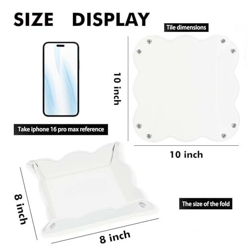 Valet Tray for Men Women - PU Leather Travel Catchall Tray Organizer - Desk Bedside Nightstand Storage Box for Jewelry Key Phone Remote Controller Wallet Watch Glasses Coin Readers -White - color: White