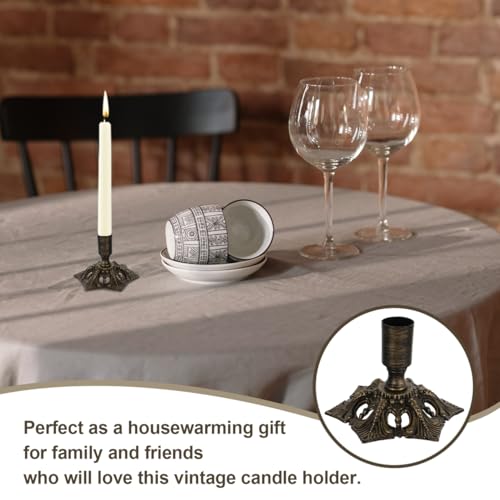 PRETYZOOM European Style Vintage Pillar Candle Holder Elegant Desktop Adornment for Weddings Parties and Home Decor Fits Pillar and Flameless Candles