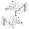 2 Set Large Acrylic Display Risers,8 Pcs Clear Perfume Stand Organizer,Desktop Display Shelves Collect Pop Figures Toys Cupcake Dessert for Decor,Food Display Shelves for Party
