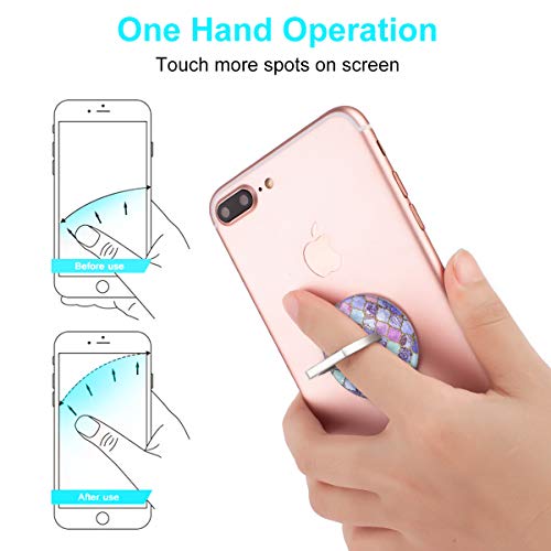 Bonoma Finger Ring Stand, 3-Pack 360 Degree Rotating Universal Cell Phone Holder Bracket Stand Mount Grip Compatible Smartphones and Tablet - Mermaid Fish Scale - color: Mermaid Fish Scale