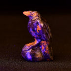 Natural Flame Stone Crystal Raven Statue 2" Healing Crystal Handmade Sculpture Guardian Pocket Statues Reiki Meditation Office Home Decoration Gift - color: Flame Stone