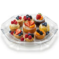 Patisserie Cake Glass Serving Platter 12” (30 cm) – Elegant Clear Presentation Plate for Cake, Desserts, Cheese, Appetizers & Table Decor (Hexagonal 12'')