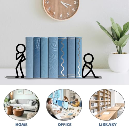 Metal Bookends Thinker Bookends Decorative Cute Book Ends for Shelves Bookshelf Home Office Desk Reading Decor Bookshelf Decor for Book Lovers Gift - style: Thinker Decorative Bookends
