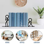 Metal Bookends Thinker Bookends Decorative Cute Book Ends for Shelves Bookshelf Home Office Desk Reading Decor Bookshelf Decor for Book Lovers Gift - style: Thinker Decorative Bookends