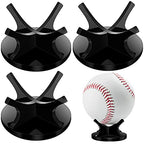 Sumind 3 Pcs Acrylic Small Ball Stand Holder Sport Ball Display Rack Baseball Display Stand with 3 Pieces Non-slip Rubber Pads for Baseball Golf Softball Tennis Spheres, Black - color: Black