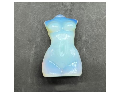 Natural Opal Crystal Female Model Figurine Hand Carved Body Sculpture Statue Gemstone Small Figurine Reiki 3 Inch Home Office Decor Ornaments 100-150 Grams - color: Opal