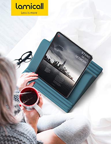 Lamicall Tablet Pillow Stand, Pillow Soft Pad for Lap - Tablet Holder Dock for Bed with 6 Viewing Angles, for iPad Pro 9.7, 10.5, 11, 12.9 Air Mini 4 3, Kindle, Galaxy Tab, E-Reader, Blackish Green - color: Blackish Green
