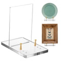 RattanView Acrylic Easel Book Stand 4 x 6 x 6 Inch for Display Clear Plate Stand with Adjustable Gold-toned Hardware Easel Plate Picture Display Holder for Cookbook Picture Frame Magazine