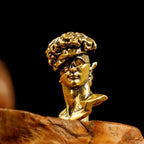 CHOVY Binary David Peep into The Future Sculpture Retro Style Made of Solid 100% Brass Handcrafted Ideal for Home Decor Desk Ornaments Collectible Crafts Office Scene Setters & Artistic Decorations - style: Dual David