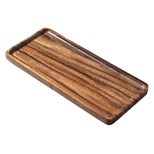 Bathroom Long Vanity Trays, 1PCS Wooden Toilet Tank Storage Tray, Farmhouse Wood Tray Kitchen Living Room Counter Top Organizers for Small Things, Dressing Table Sink Holders 11 x 4 inch - color: Square
