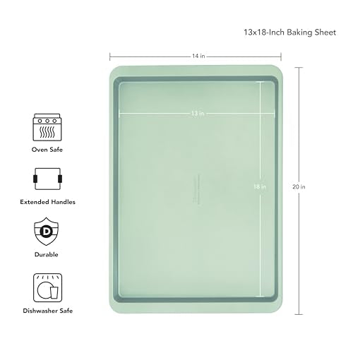 KitchenAid 13x18in Nonstick Aluminized Steel Baking Sheet, Pistachio - color: Pistachio, size: 13 x 18 Inch