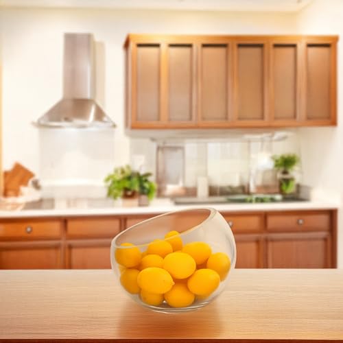 WGVI Slant Cut Bowl Glass Vase, Width 5.5", Height 4.5", Clear Terrarium, Candy Dish, Fruit Jar, Floral Container for Wedding Party Event, Home Office Decor, 1 Piece - size: Slant Bowl 4.5"H