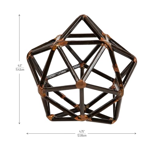 Mind Reader Metal Geometric Sculpture, Modern, Office Decoration, Home Decor, Metal, Black - color: Decorative Ball