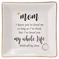 HOME SMILE Mother's Day Birthday Gifts for Mom,I Love You Mom Ring Dish Jewelry Tray-Best Gifts for Mom Who Have Eveything-Valentine Gifts for Mom Unique - style: Mother