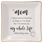 HOME SMILE Mother's Day Birthday Gifts for Mom,I Love You Mom Ring Dish Jewelry Tray-Best Gifts for Mom Who Have Eveything-Valentine Gifts for Mom Unique - style: Mother