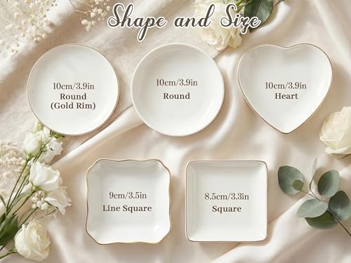 Personalized Heart Photo Ring Dish Toile De Jouy Custom Jewelry Tray Mother Of The Bride Wedding Keepsake Porcelain Trinket Bowl Birthday Engagement Present For Her Daughter Son Jewelry Holder - color: Design 04