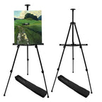 Art Artist Easel Stand for Displaying, RRFTOK Metal Tripod Adjustable Easels for Painting Canvases Height from 21" to 66" with Reinforced Triangle - Carry Bag for Table-Top/Floor Drawing and,Black - style: 66B 2-Pack