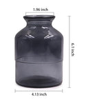 OFFIDIX Glass Vase,6 * 4.1in Large Volume Geometric Faceted Design Flower Vase - color: Black