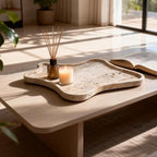 Travertine Tray Vanity Trays for Bathroom, Decorative Trays for Table Coffee Kitchen Home Decor（Large） - size: 13" x 11.8" x 0.7"