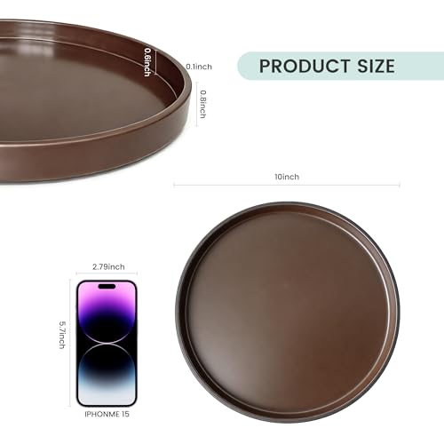 1 Pack 10" Bathroom and Vanity Tray, ABS Bathroom Counter Organizer, Coffee Table Decor for Perfume, Candles, Keys &More. Kitchen Countertop Organizer, Decorative Tray Soap Holder, Brown - color: Brown, size: 10"