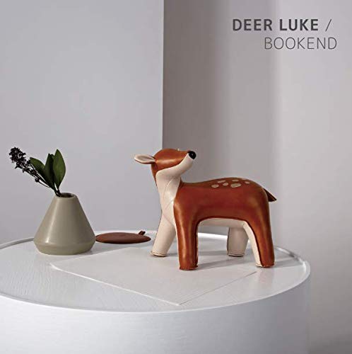 zuny, Gaze Series Bookend Tan for Shelves, Office Decorative- Deer Luke - color: Deer Luke