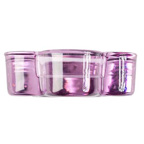 Karma Glass Flower Tealight Holder - Chunky Glass Candle Holder for Home & Party Decor, Wedding Table Centerpiece, Amethyst - color: Amethyst
