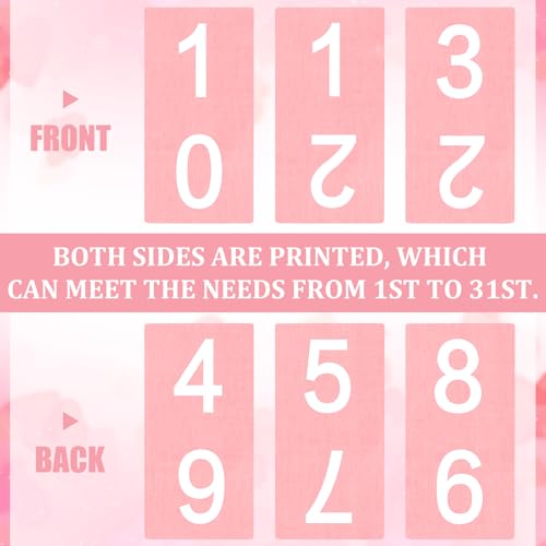 AceOrbit Pink Rose Wood Block Perpetual Calendar Coquettish Desk Decor Cute Month Week Date Display Decorative Block Calendar for Women Office Home Desk Gift for Women - style: Pink Roses