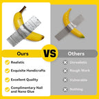 Duct Tape Banana, Handmade Banana Wall Sculpture, Fruit Sculpture Wall Decor, Resin Wall Hanging Decoration for Living Room Dining Room Bedroom Kitchen Office Home Gift for Men Women