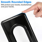 Heavy Duty Bookends for Shelves, Anti-Slip Base, Black, Great for Library, Office, Home, School, 4 Pairs