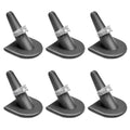 MOOCA 6 Pcs Set Finger Ring Stand Jewelry Display Holder Showcase Ring Display Drawer Leatherette Storage Jewelry Stands for Shows, Metal Steel Gray Faux Leather, 2" W x 2" H - color: Steel Gray