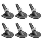 MOOCA 6 Pcs Set Finger Ring Stand Jewelry Display Holder Showcase Ring Display Drawer Leatherette Storage Jewelry Stands for Shows, Metal Steel Gray Faux Leather, 2" W x 2" H - color: Steel Gray