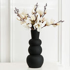 Black Vase, Modern Ceramic Vase, Black Matte Clay Vases for Pampas Grass, Minimalist Home Fresh Flowers, Dried Flowers - color: F-black Tall Vase