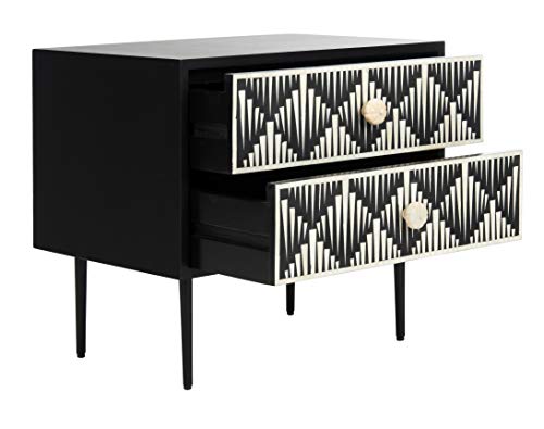 Safavieh Couture Tessie Black Bone Inlay 2-drawer Storage Nightstand