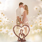 Anniversary Wedding Gift for Her Wife Husband Couple，Antique Bronze Metal Couple Figurine Heart Sculpture Love Statue,Romantic 1st to 60th Anniversary,Includes Gift Box and Gift Card,Valentines Gifts - color: Antique Copper