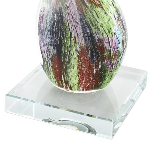 Deco 79 Glass Abstract Decorative Sculpture Swirl Home Decor Statue with Clear Base, Accent Figurine 4" x 4" x 17", Multi Colored - color: Multi Colored, size: 4" x 4" x 17"