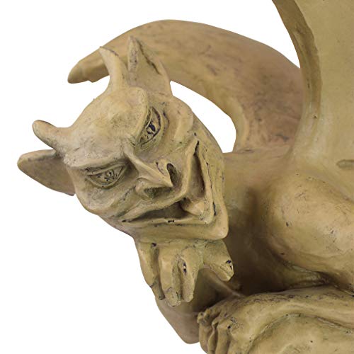 Design Toscano OS68829 Legend of Cambridge Hopping Gargoyle Gothic Decor Statue, 12.5 Inch, Stone - style: Hopping Gargoyle