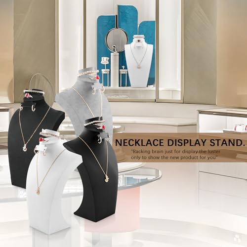 Homeanda Necklace Display Bust, Velvet Necklace Bust Display Stands for Vendors, Bust Jewelry Display Stand for Necklace, Bracelets, Earrings, Rings (Black-11.8"x6.7") - color: Black, size: 11.8"x6.7"