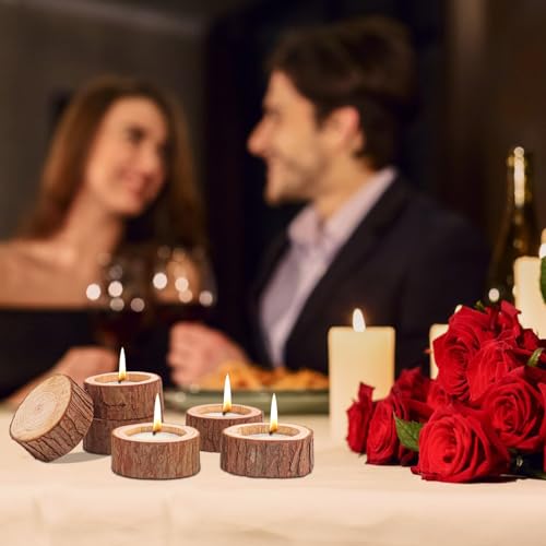 50 Pack Wooden Tealight Candle Holders – Exquisite 2-2.36 Inch Wood Votive Tealight Holder for Wedding, Event, and Home Decoration