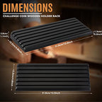 LIUYALO Military Challenge Coin Display Stand 6 Rows Stair Design Solid Wood Coin Holder Rack Gift for Military Army for Him Father Collectible Coins Holder Black Finish - color: black