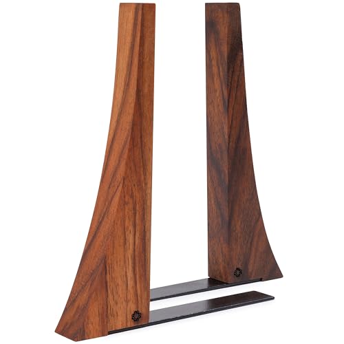 TILISMA Walnut Bookends for Shelves | Wooden Book Ends for Shelves | Sturdy Book Holders, Stoppers with Metal Base for Bookshelves | Slick Decorative Bookends Stands Firmly on Bookshelf (Pair) - size: Pair